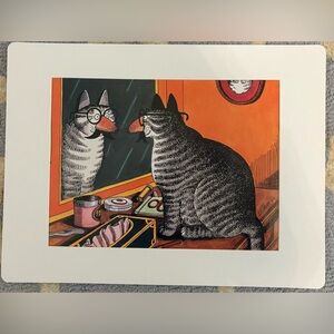 Vintage Kliban Cat Poster – 90s Framed Artwork